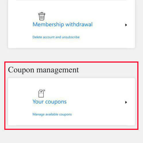 How do I check Coupons from my account?