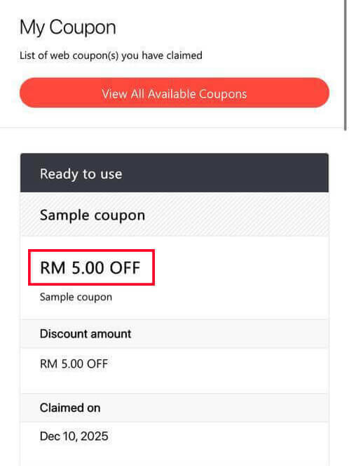 How do I check Coupons from my account?
