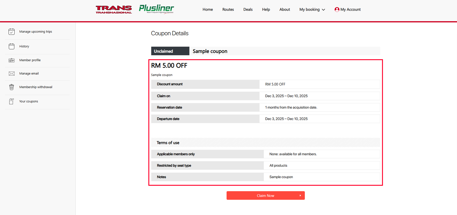 How do I claim Coupons from Coupon pages?