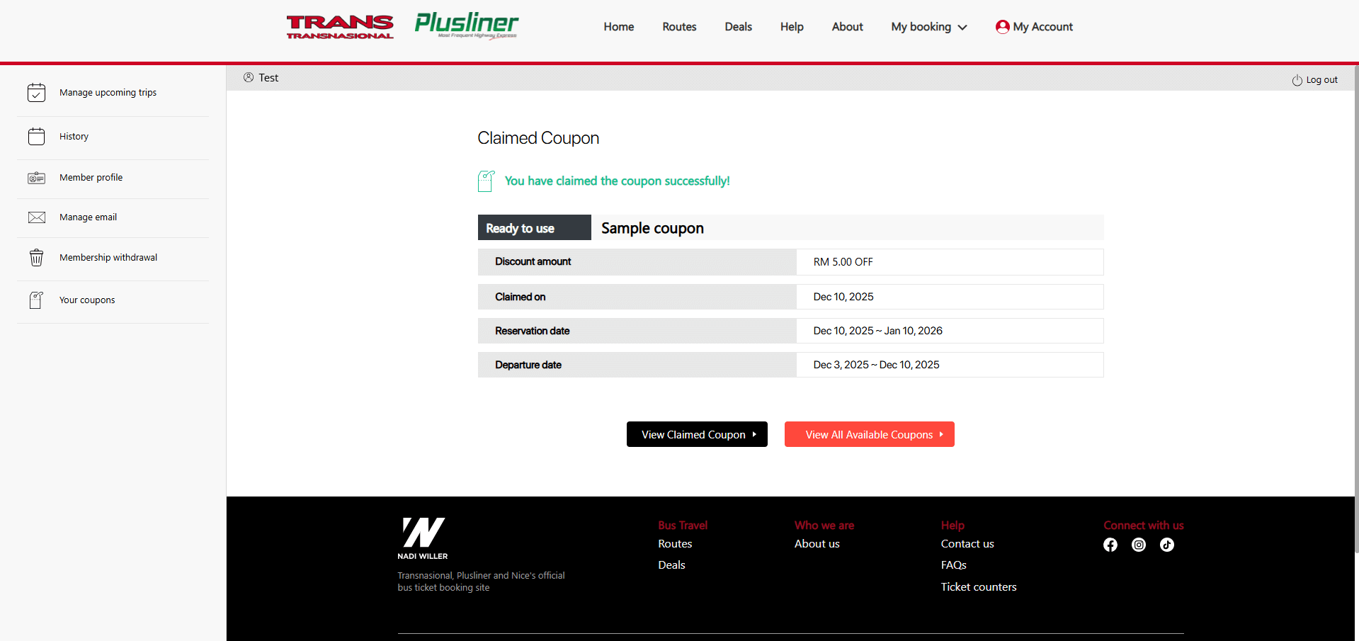 How do I claim Coupons from Coupon pages?